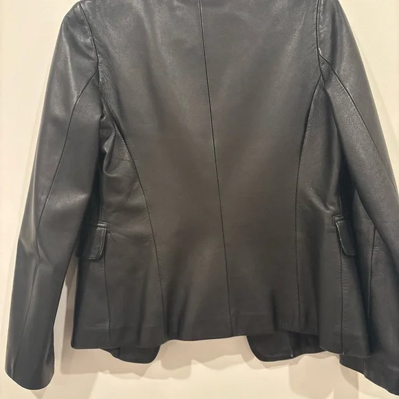 Classic Opart leather blazer jacket coat - Picture 6 of 10